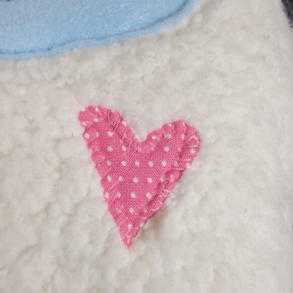 Warm Personality Yeti Girl Pillow Pal Plush Handmade Blue Face Pink Heart New - Picture 9 of 9